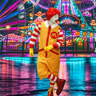 小丑服装clown衣服成人小孩麦当劳叔叔cos舞会服饰万圣节表演衣服
