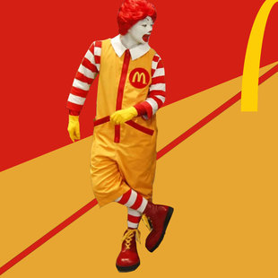 万圣节McDonald表演服麦当劳叔叔cosplay服化妆舞会小丑迎宾衣服