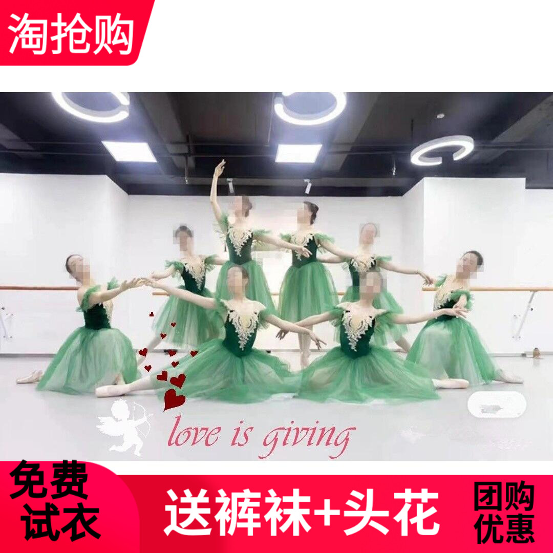 芭蕾舞裙女童成人蓬蓬裙小天鹅湖舞蹈表演服新款公主长纱裙演出服