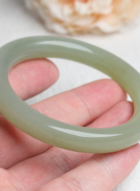 玉见圆条福镯和田玉清雅通透漂亮