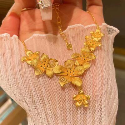 花朵项链婚嫁仿真黄金色