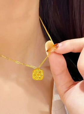 小方糖项链沙金仿真黄金婚庆首饰戒指耳钉手链结婚三金订婚五金套