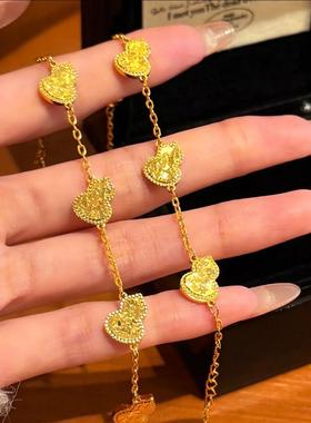 黄金色葫芦沙金手链新中式