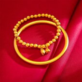 两世欢手链古法传承手镯黄金色仿真沙金久不掉色女款 结婚首饰