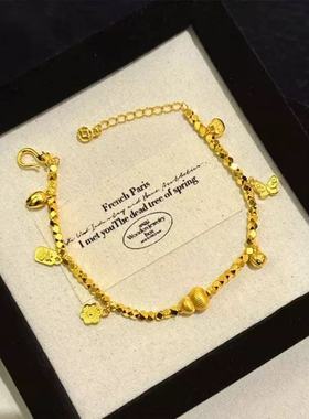 葫芦蹦迪珠手链仿真黄金盘缠碎冰冰手串镀金小胖福花丝绣球新中式