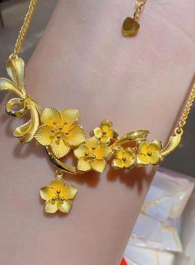 繁花似锦花朵蝴蝶结项链女