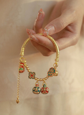 吞金兽烧蓝手饰品国潮