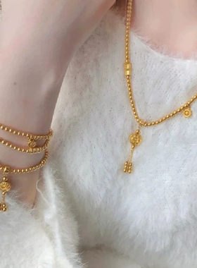 藏蕴手链沙金项链女古法莲花