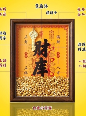 金库开财库财神相框办公室工位摆件十二生肖金钥匙正品招财
