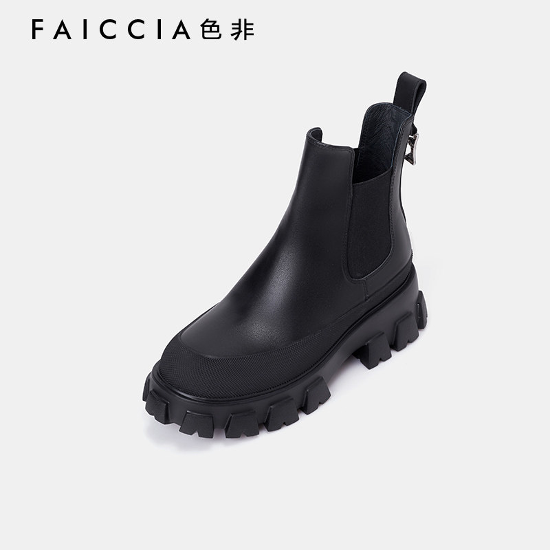 SEFEI 2022 NEW SHORT-TUBE CHELSEA WOMENS BOOTS THICK BOTTOM SHOWING TALL THIN AND THIN BOOTS AUTUMN AND WINTER MARTIN BOOTS SHORT BOOTS D448I