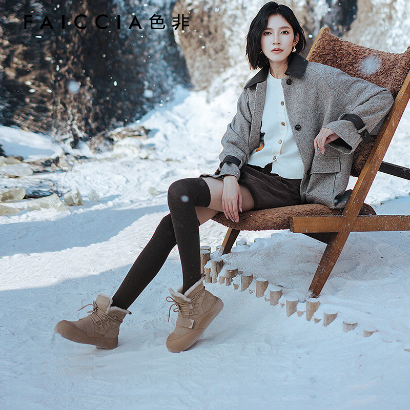 加绒加厚保暖毛毛靴女