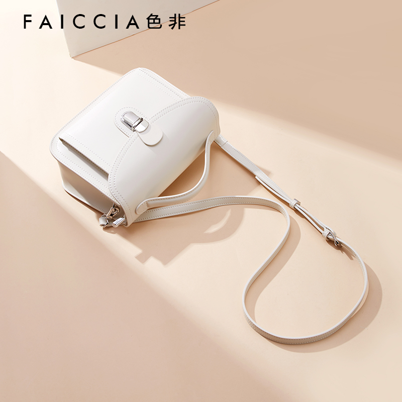 色非牛皮复古小方包2025年新款手提包简约日常时尚百搭斜跨包A341