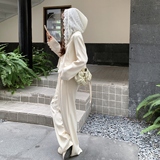 蕾丝连帽拼接西装套装女2025秋季设计感高腰显瘦阔腿裤两件套，女装套装/套裙，浙宝127