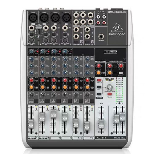 BEHRINGER百灵达Q1204USB 8路家用K歌声卡直播调音台专业舞台机柜