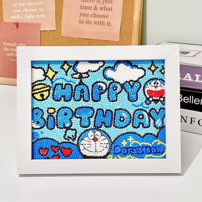 新品促销生日快乐手工粘贴钻石绣
