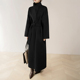 赫本风立领超长款 双面呢黑色大衣女高端气质宽松高个子羊毛呢外套