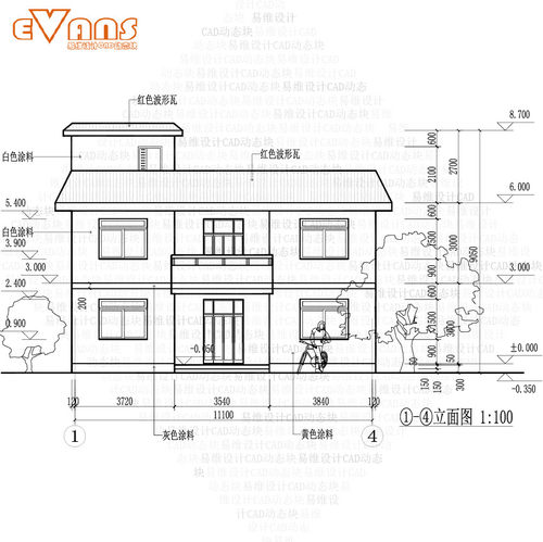 11.4x12.6米两层独院自建房CAD