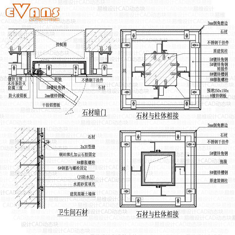 a墙面-装饰工程通用节点标准图集108个大样图cad电子文档掌柜推荐