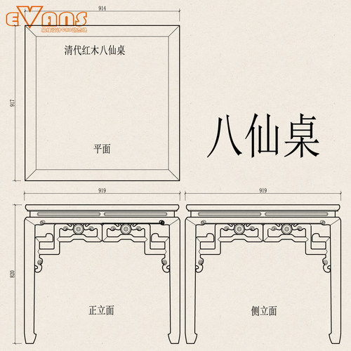 40款桌子三视图cad动态块明清