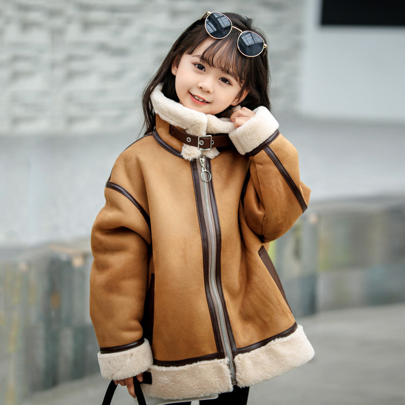 2026秋冬新款女童机车服加绒保暖皮草外套儿童羊羔毛上衣洋气夹克