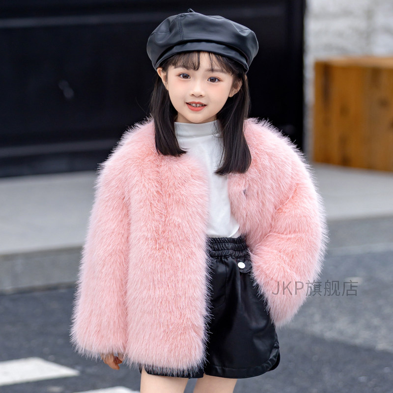 男女童皮草外套2026秋冬新款儿童仿狐狸毛洋气小香风毛毛保暖棉衣