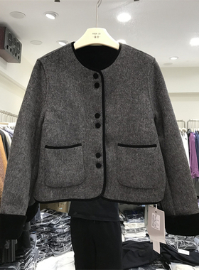 羽绒内胆小香风毛呢外套女2025新款冬季韩版通勤chic短款上衣8706