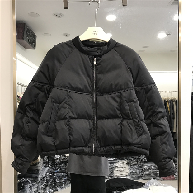 2025冬季新款时尚立领羽绒服女韩版百搭保暖90白鸭绒短外套25353