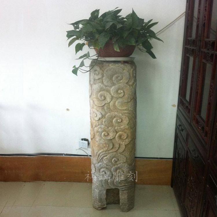 盆景仿古栓马桩汉白玉大理石