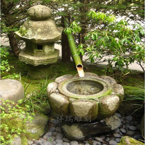 户外景观石钵鱼缸摆件日式庭院