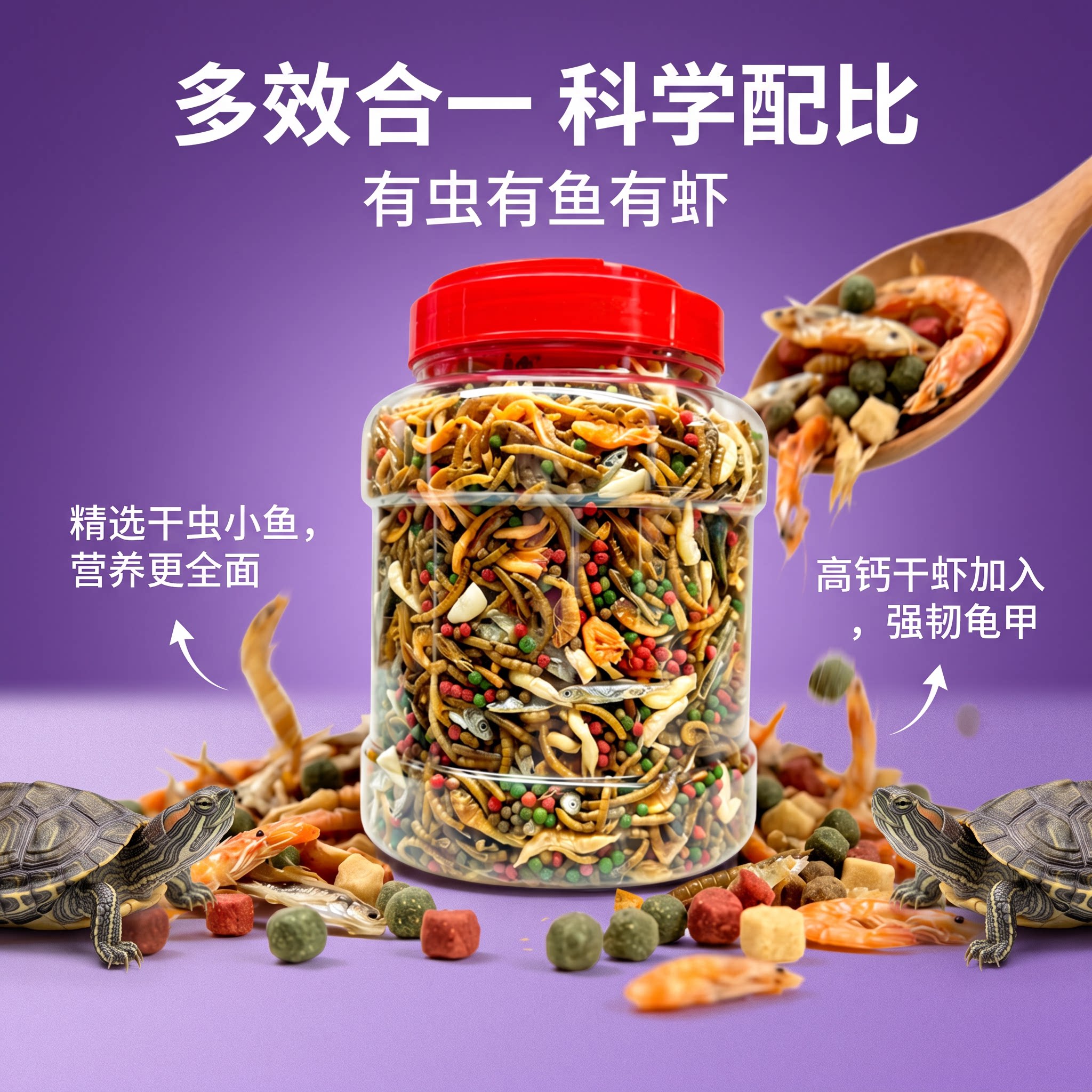 龟粮饲料高蛋白金钱龟巴西龟专用中华草龟鳄龟小乌龟虾干寸金粮食