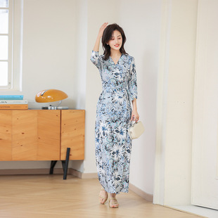 DVF裹身裙2026夏 显瘦显白高雅气质裹身连衣裙PG 欧美新品 印花修身