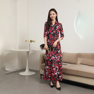 连衣裙PG 欧美新品 法式 显瘦高腰一片式 DVF2026 气质绑带裹身裙修身