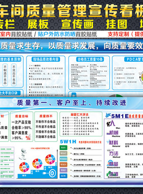 公司质量管理宣传画看板车间生产海报贴纸企业工厂品质宣传栏
