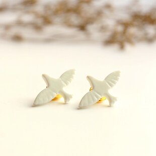 新品【和平鸽】陶瓷小饰品 反战徽章小白鸽胸针小清新首饰 情侣款