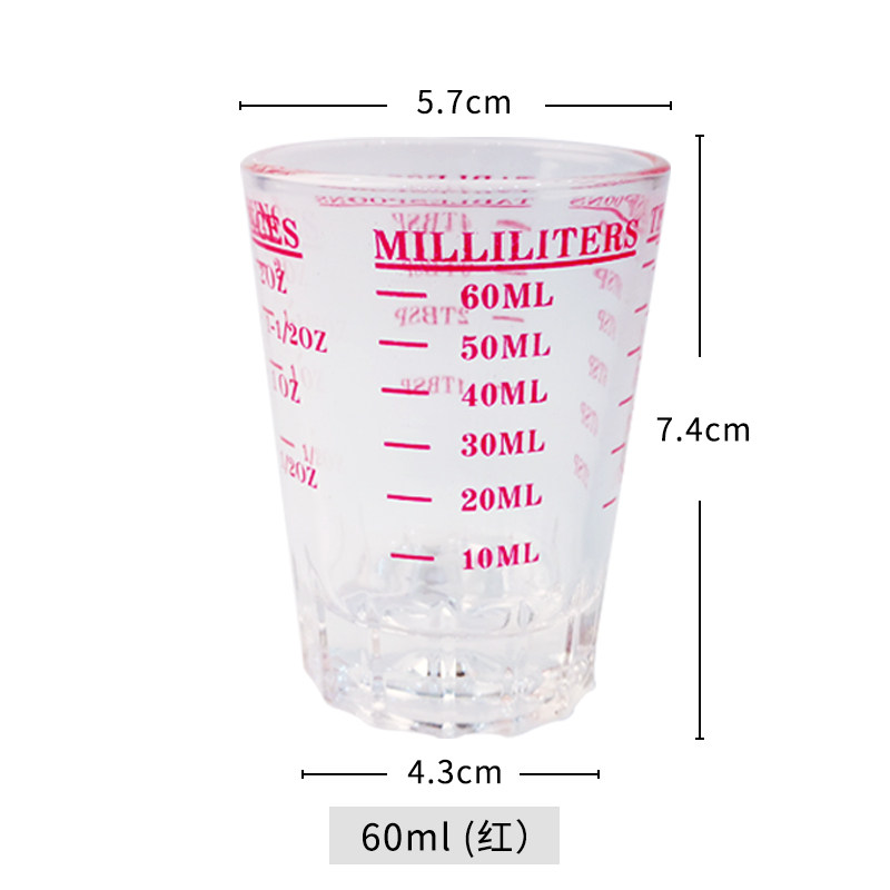 Lead-free Italian glass graduated measuring cup, double-sided measuring cocktail ounce cup, espresso measuring cup 45/60ml thumbnail 4