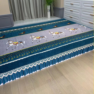 防滑踏踏米大炕盖牛奶绒火炕床单电热炕罩炕毯加厚防跑农村土炕