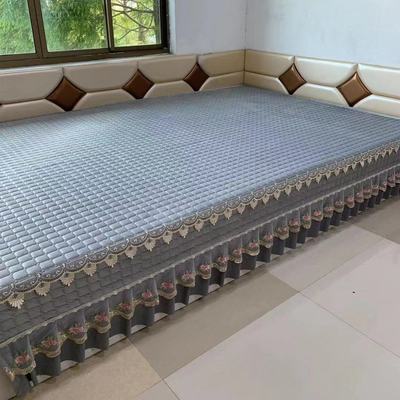 纯色简约防滑榻榻米炕盖牛奶绒大炕床单电热炕罩炕毯土炕单定制4m