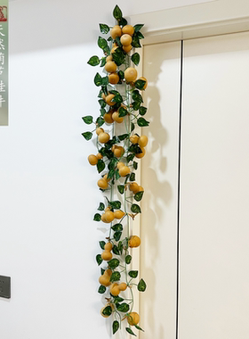 天然小葫芦挂件挂饰客厅玄关电视柜卧室大门装饰葫芦串绿萝塑料叶