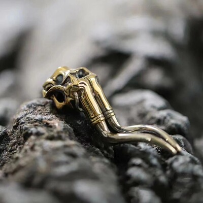 藏式S925银大象一体三通佛头diy百香籽星月手串文玩配饰复古配件