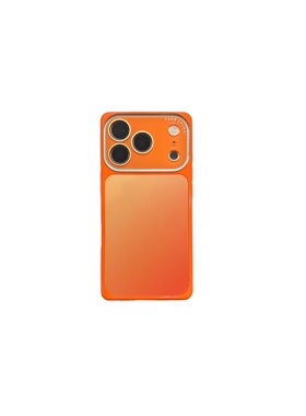 iPhone14手机壳超薄防摔保护套日韩情侣橙色适用苹果16promax高颜值新款撞色晕染方形壳亚克力17pro大视窗15p