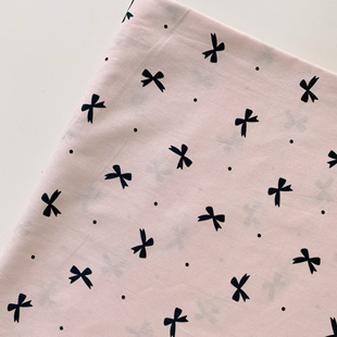 40支粉色蝴蝶结薄纯棉衬衫连衣裙长裙童服装宠物衣服发圈diy面料