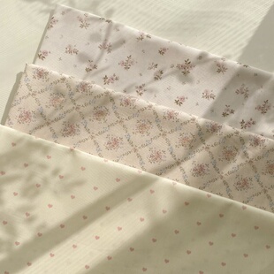 60支梭织纯棉薄棉布粉色小碎花衬衣发圈家居服连衣裙手作diy面料