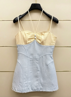 区现货正品24夏蓝色撞色饰边连体裤LF24X61SL067-240