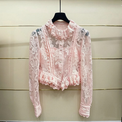 芗现货正品24冬洛可可蕾丝上衣 LF24D11SB277-240