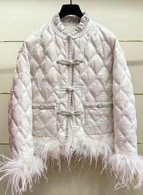 芗现货正品24冬洛可可提花短羽绒服LF24D31DC258-240