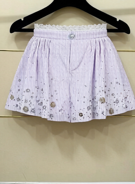 州现货正品25夏钉珠条纹短裤LF25X41SS204-250