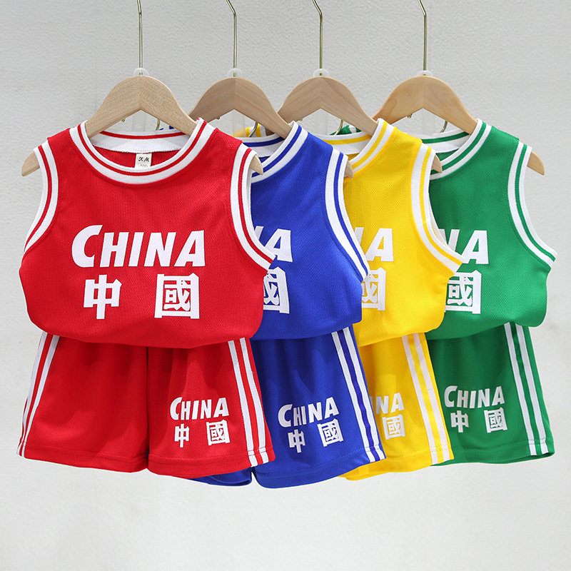 街舞套装男童嘻哈爵士舞服装女儿童啦啦队演出服夏季幼儿园表演服