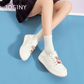 Josiny 运动 百搭增高系带运动板鞋 卓诗尼休闲风厚底小白鞋 女新款