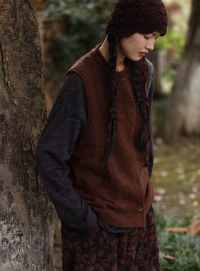 MMBL慢慢变蓝荼拼色马甲351147