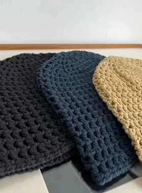 MMBL慢慢变蓝文艺做旧P35580三色亚麻棉镂空百搭减龄文艺帽荼家